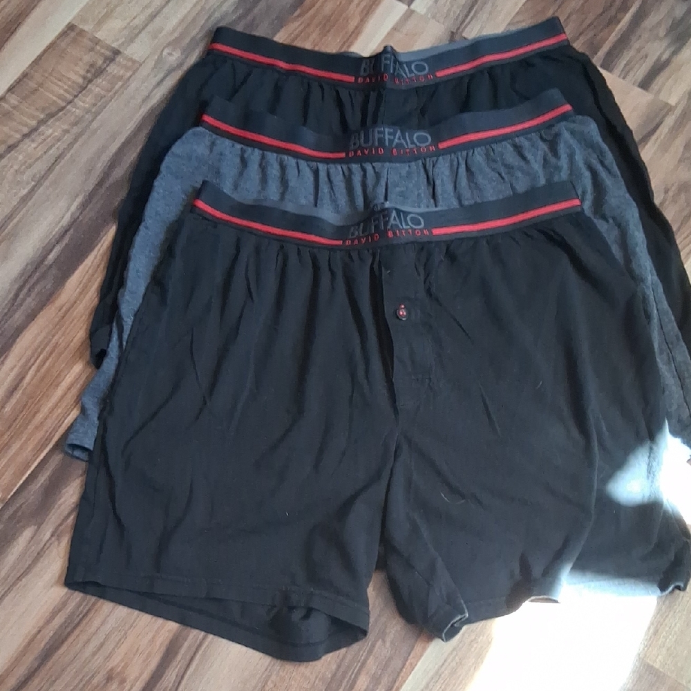 Buffalo David Bitton Men's Black and Gray Boxer Briefs Set